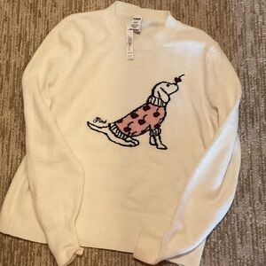 PINK Victoria's Secret Cream Sweater with Black Detail